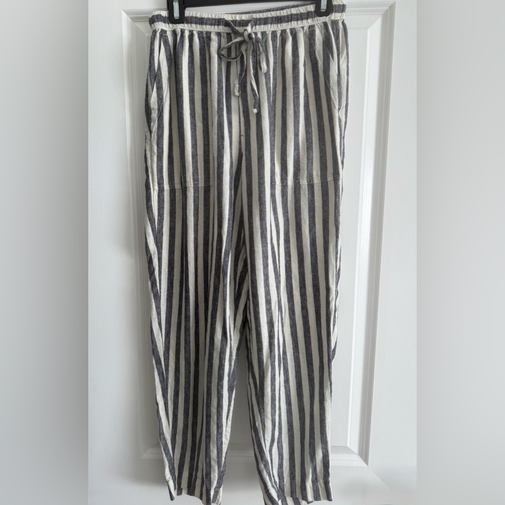 Striped flowy Womens Pants with Pockets  Boho